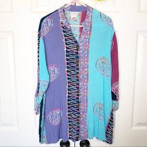 Soft Surroundings Mixed Hippie Boho Rainbow Tunic